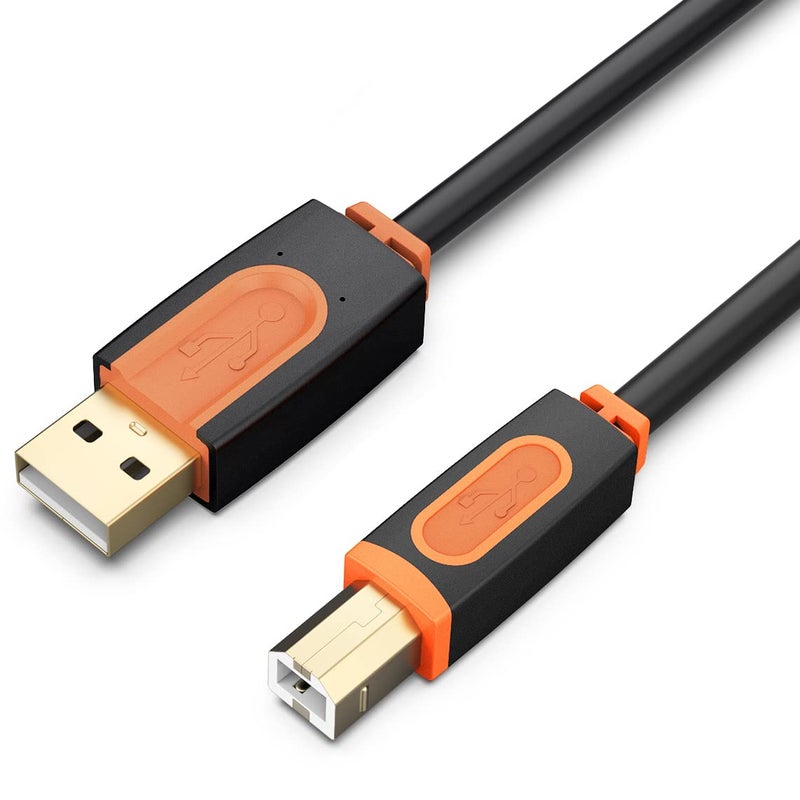 SNANSHI Printer Cable 10 ft, USB Printer Cable USB 2.0 Type A Male to Type B Male Scanner Printer Cord Compatible with HP, Canon, Lexmark, Epson, Dell, Xerox, Samsung etc - Image 1